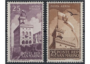 SAN MARINO 1945 Government Palace 2v MNH**