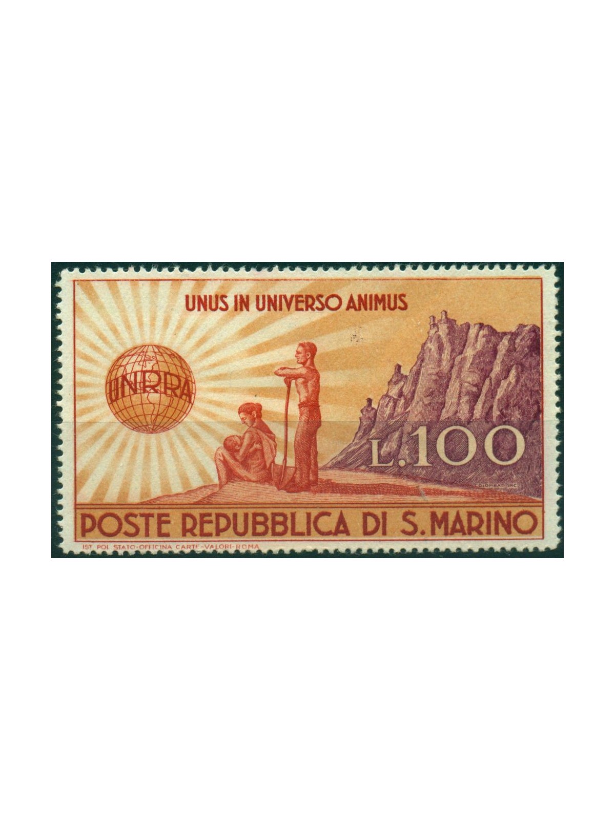 SAN MARINO 1946 Assistance to those damaged by war, UNRRA MNH**