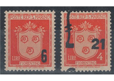 SAN MARINO 1947 Coats of Arms overprinted 2v MNH**