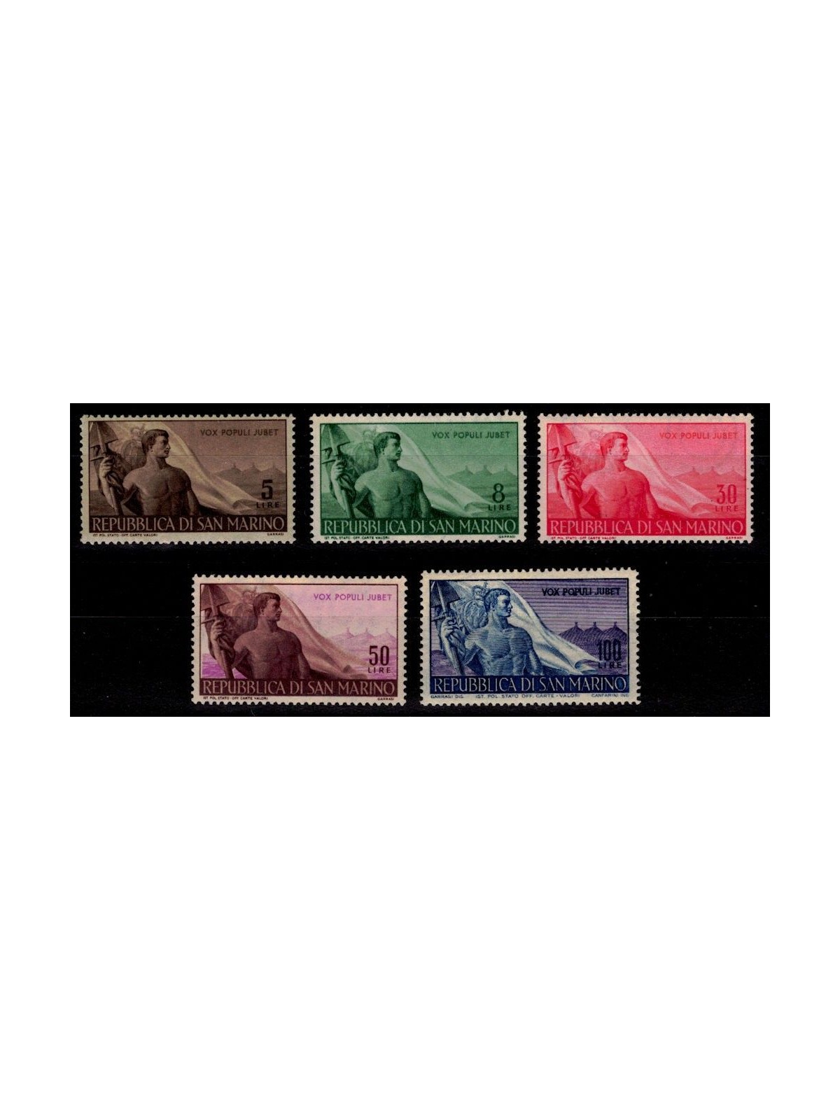SAN MARINO 1948 Work 5v MNH**