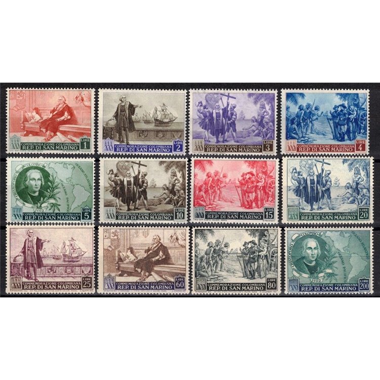 SAN MARINO 1952 Cristoforo Colombo 12v MNH**