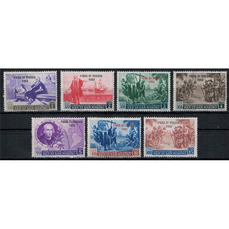 SAN MARINO 1952 Fiera di Trieste 7v MNH**