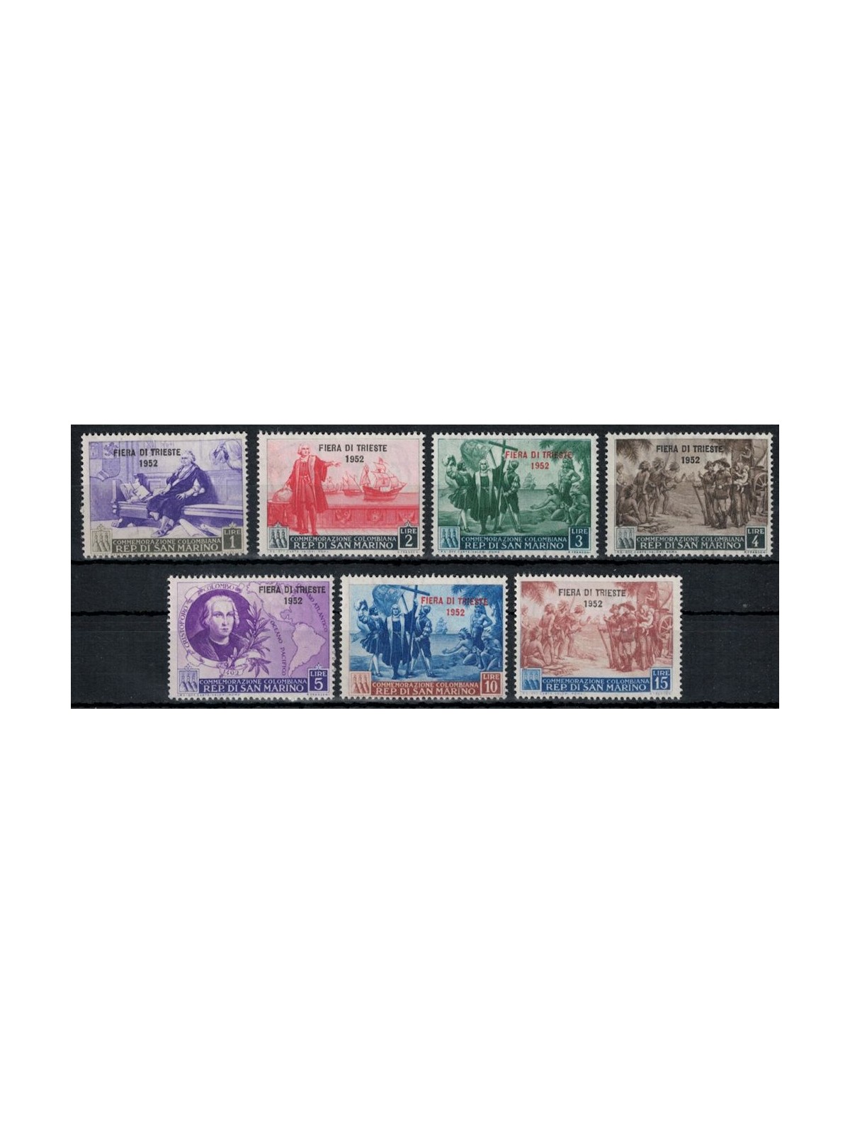 SAN MARINO 1952 Fiera di Trieste 7v MNH**