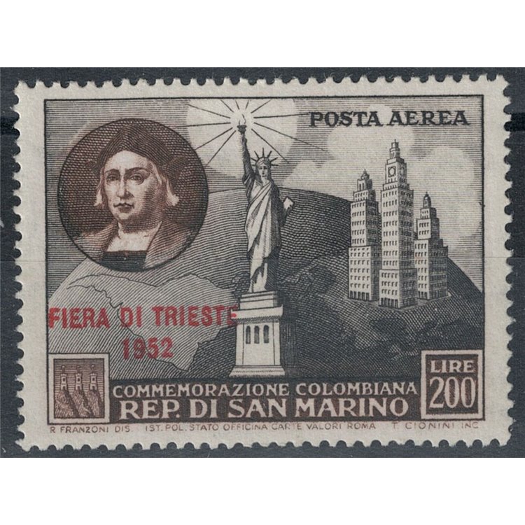 SAN MARINO 1952 Fiera di Trieste (posta aerea) MNH**