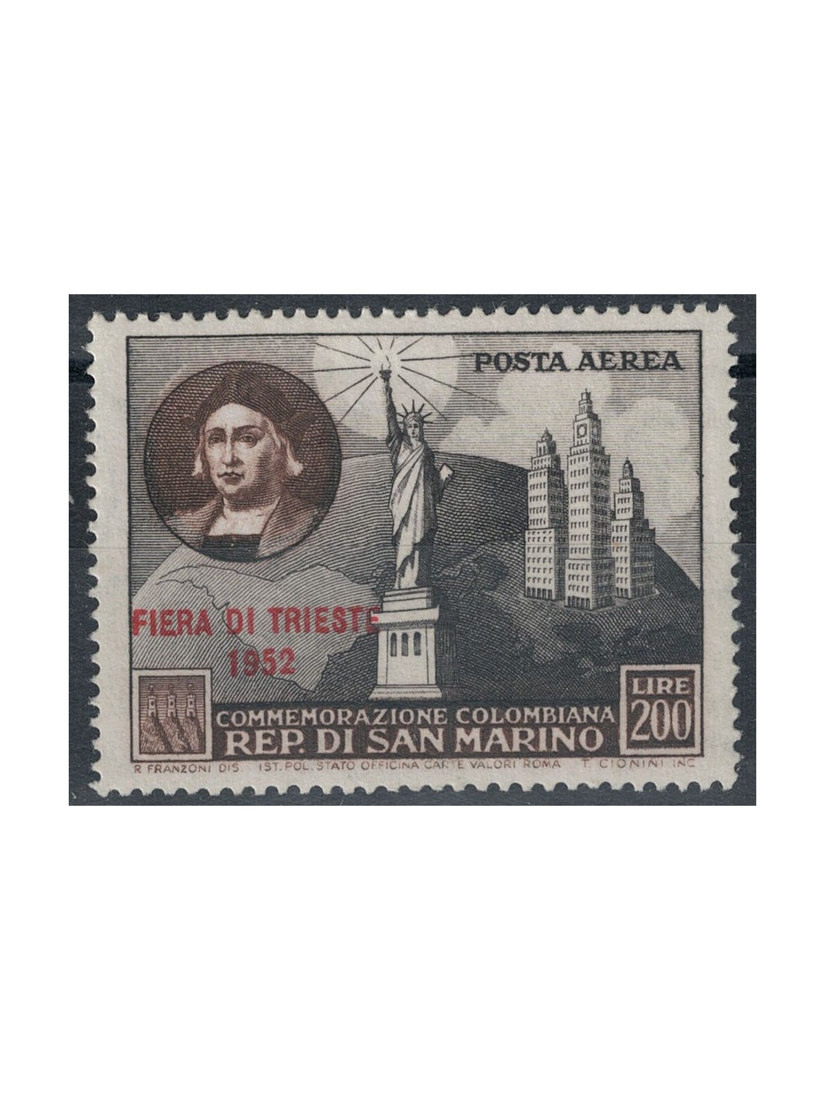 SAN MARINO 1952 Fiera di Trieste (posta aerea) MNH**