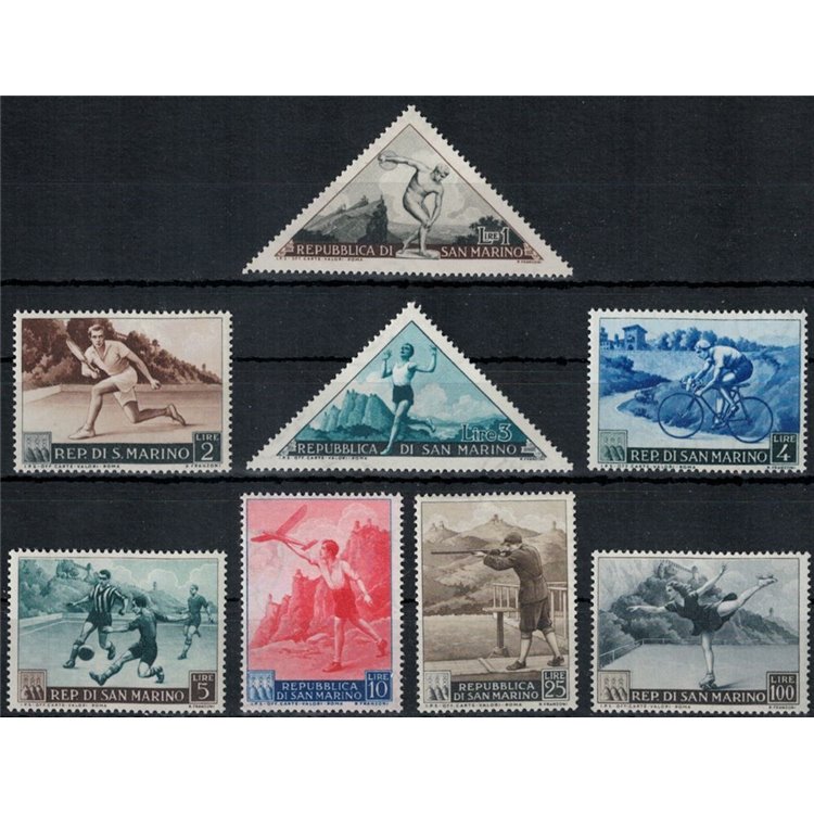 SAN MARINO 1953 Sport, 1st issue 8v MNH**