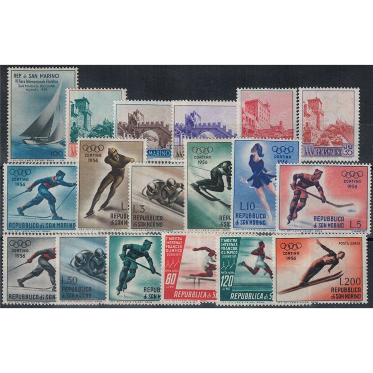 SAN MARINO 1955 Complete Year 18v MNH**