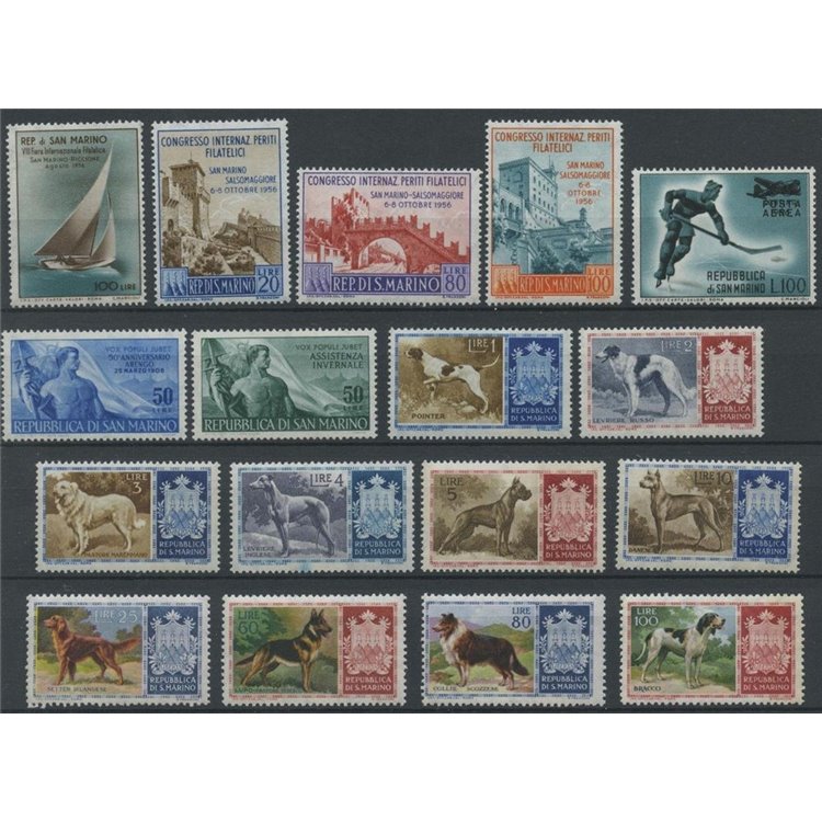 SAN MARINO 1956 Annata completa 17v MNH**