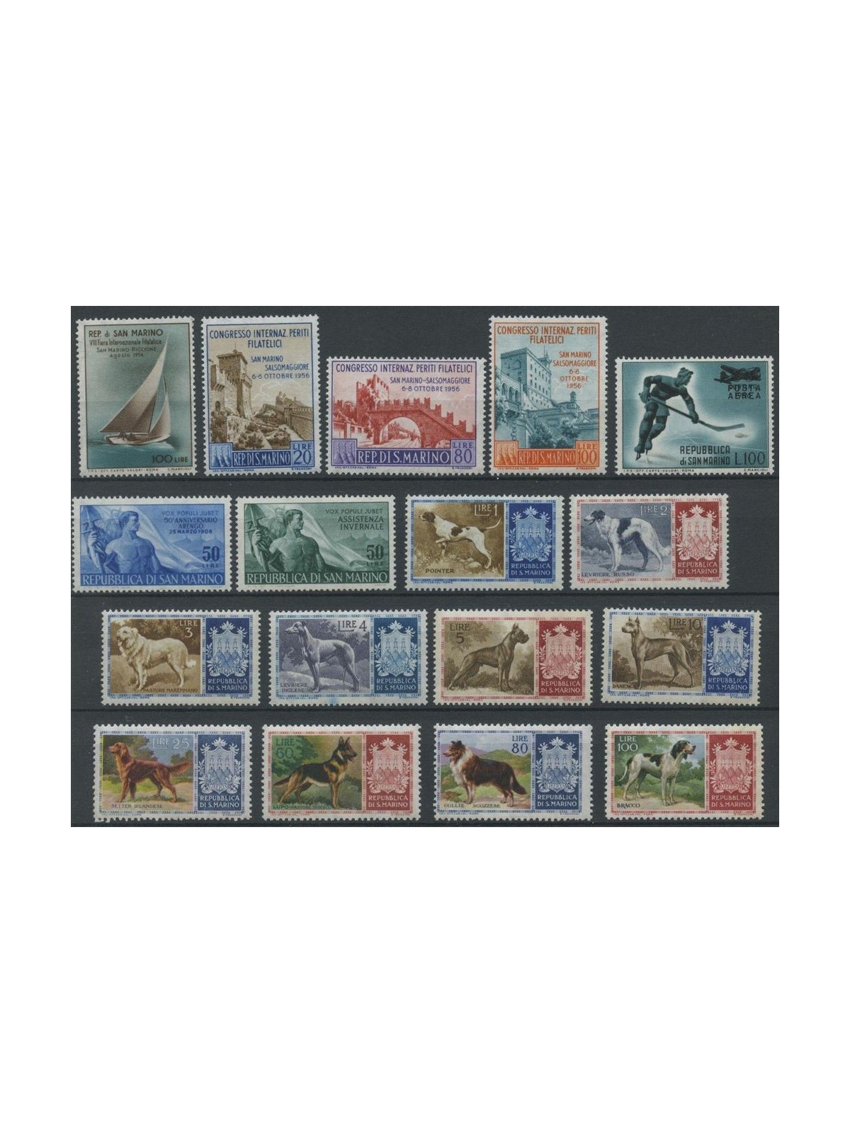 SAN MARINO 1956 Complete Year 17v MNH**