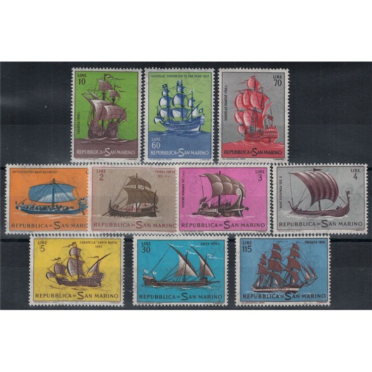 SAN MARINO 1963 Ships 10v MNH**