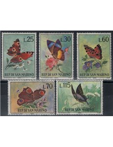 SAN MARINO 1963 Butterflies 5v MNH**