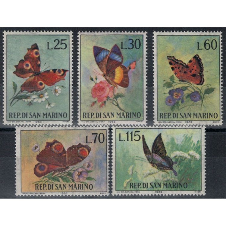 SAN MARINO 1963 Farfalle 5v MNH**