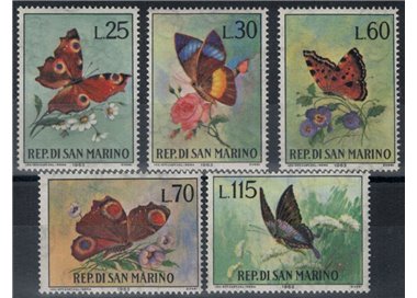 SAN MARINO 1963 Butterflies 5v MNH**