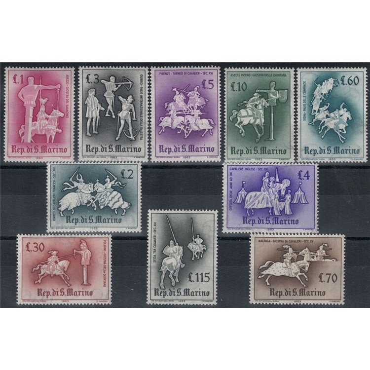 SAN MARINO 1963 Giostre e tornei 10v MNH**