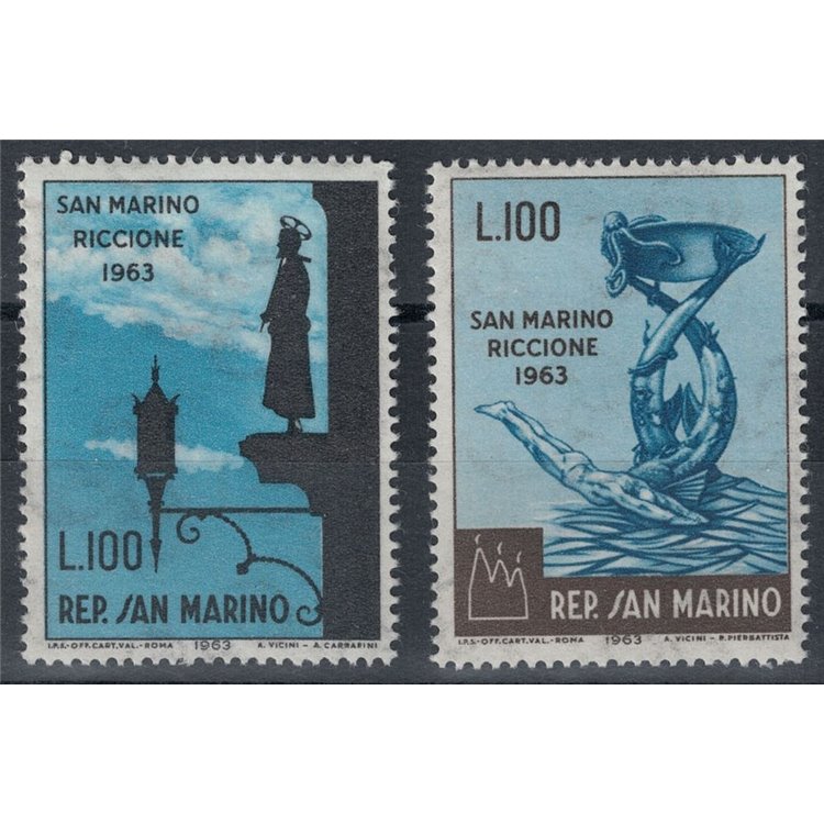 SAN MARINO 1963 International Philatelic Fair 2v MNH**