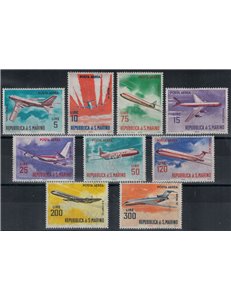 SAN MARINO 1963 Modern aircraft (airmail) 9v MNH**
