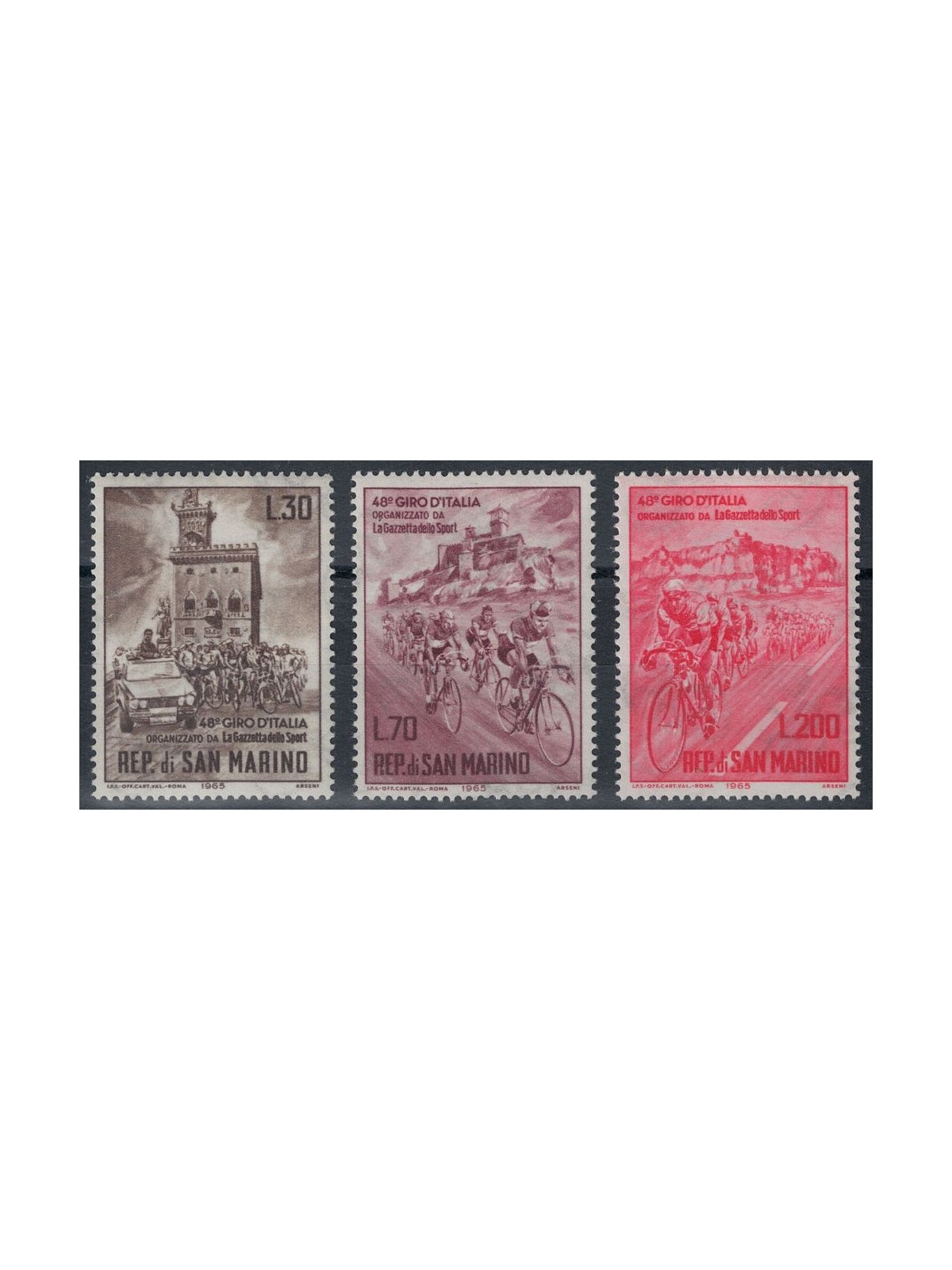 SAN MARINO 1965 Ciclismo, giro d'Italia 3v MNH**