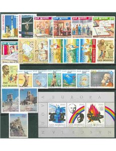 SAN MARINO 1991 Complete Year 23v + 1 s/s MNH**
