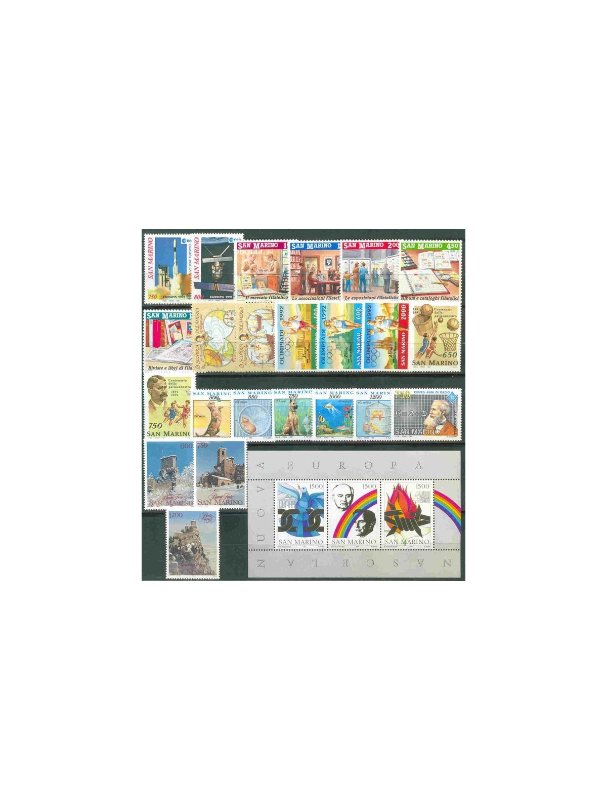 SAN MARINO 1991 Complete Year 23v + 1 s/s MNH**