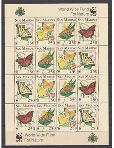 SAN MARINO 1993 WWF, butterflies m/s MNH**