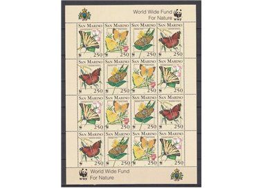 SAN MARINO 1993 WWF, butterflies m/s MNH**