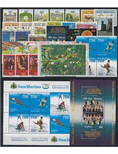 SAN MARINO 1994 Complete Year 36v + 2 s/s MNH**