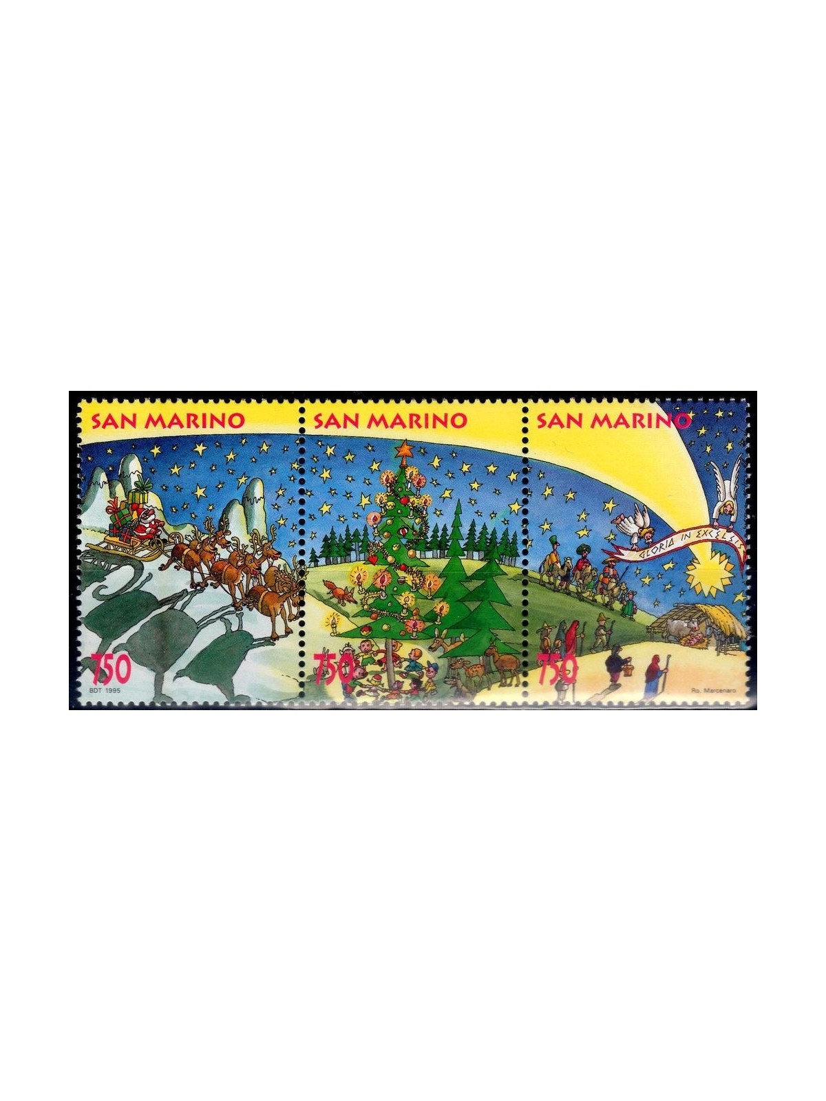 SAN MARINO 1995 Natale 3v MNH**