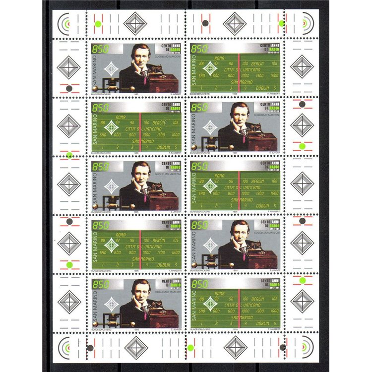 SAN MARINO 1995 Centenario della radio MF MNH**