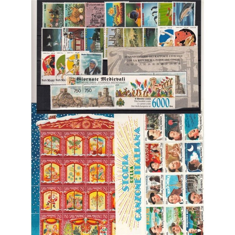 SAN MARINO 1996 Complete vintage 22v + 3 s/s + 1 booklet MNH**