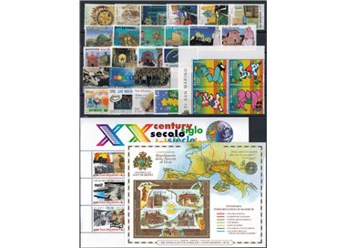 SAN MARINO 2000 Complete Year 27v + 2 s/s MNH**