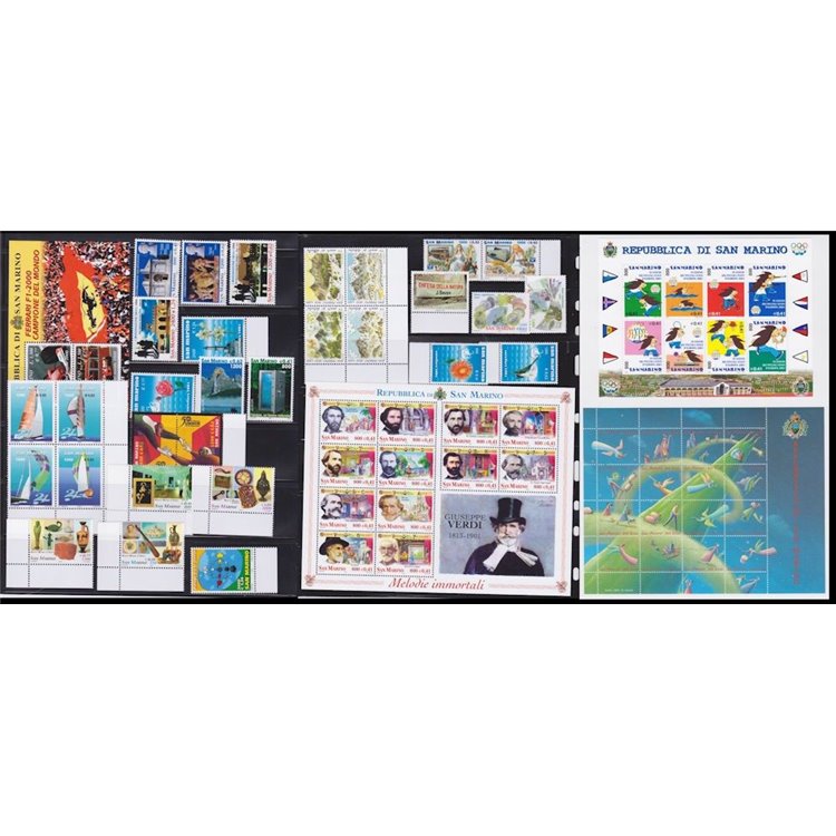SAN MARINO 2001 Complete Year 30v + 4 s/s MNH**