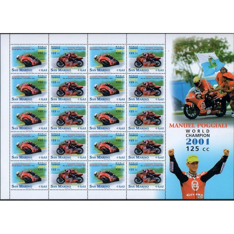 SAN MARINO 2002 Manuel Poggiali m/s MNH**