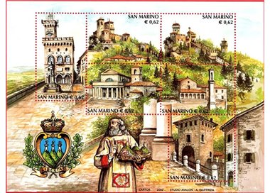 SAN MARINO 2002 Serie turistica BF MNH**