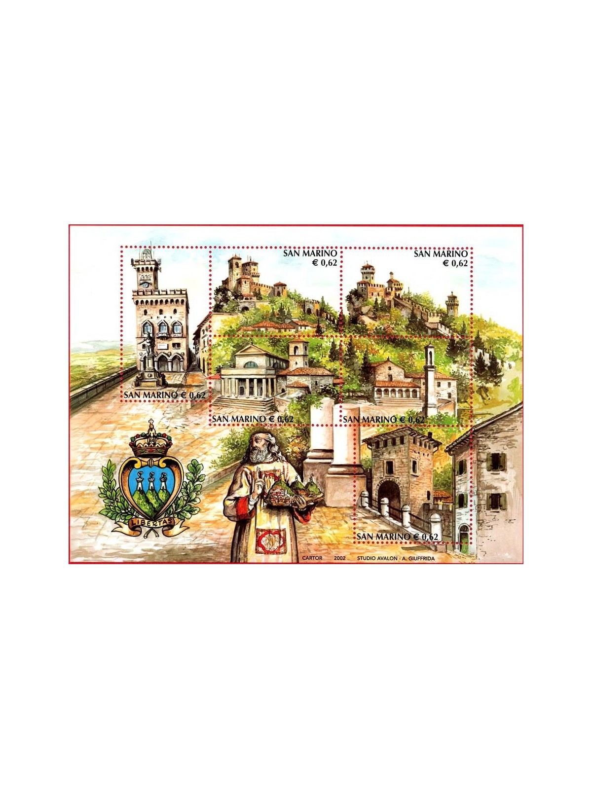 SAN MARINO 2002 Serie turistica BF MNH**