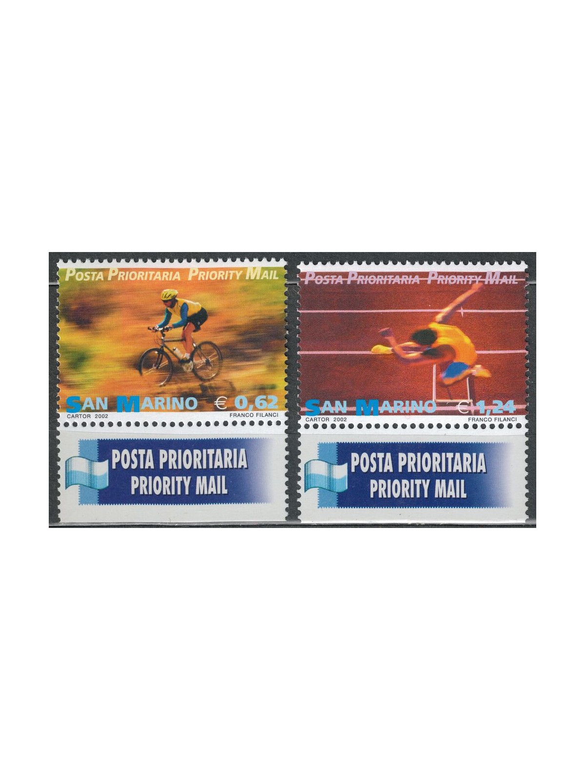 SAN MARINO 2002 Sport (Priority Mail) 2v MNH**