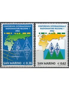 SAN MARINO 2002 Conferenza dei radioamatori 2v MNH**