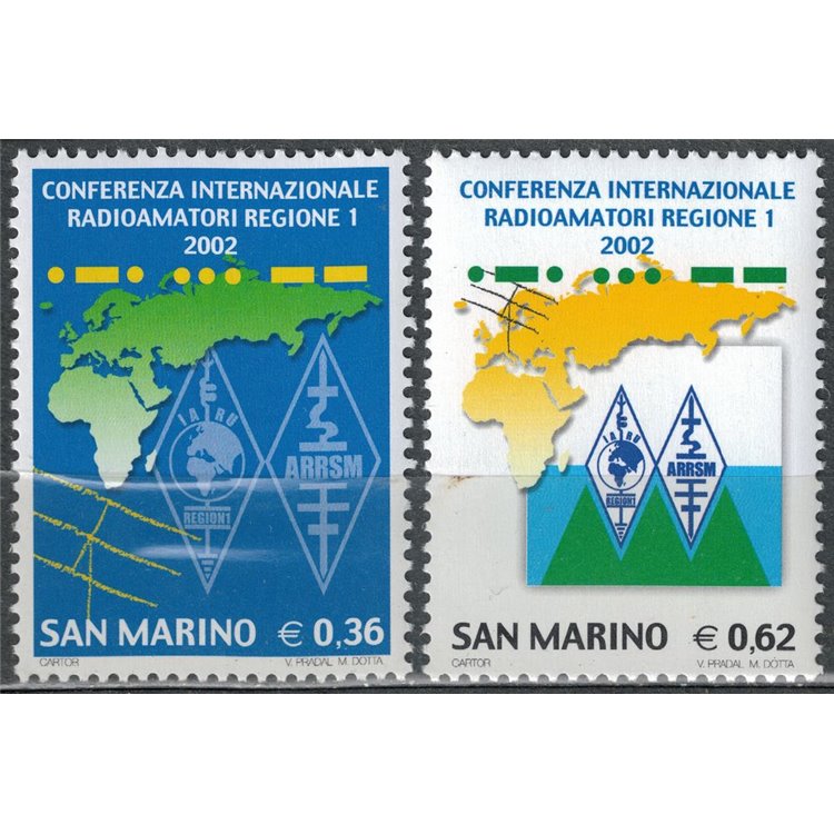 SAN MARINO 2002 Conferenza dei radioamatori 2v MNH**