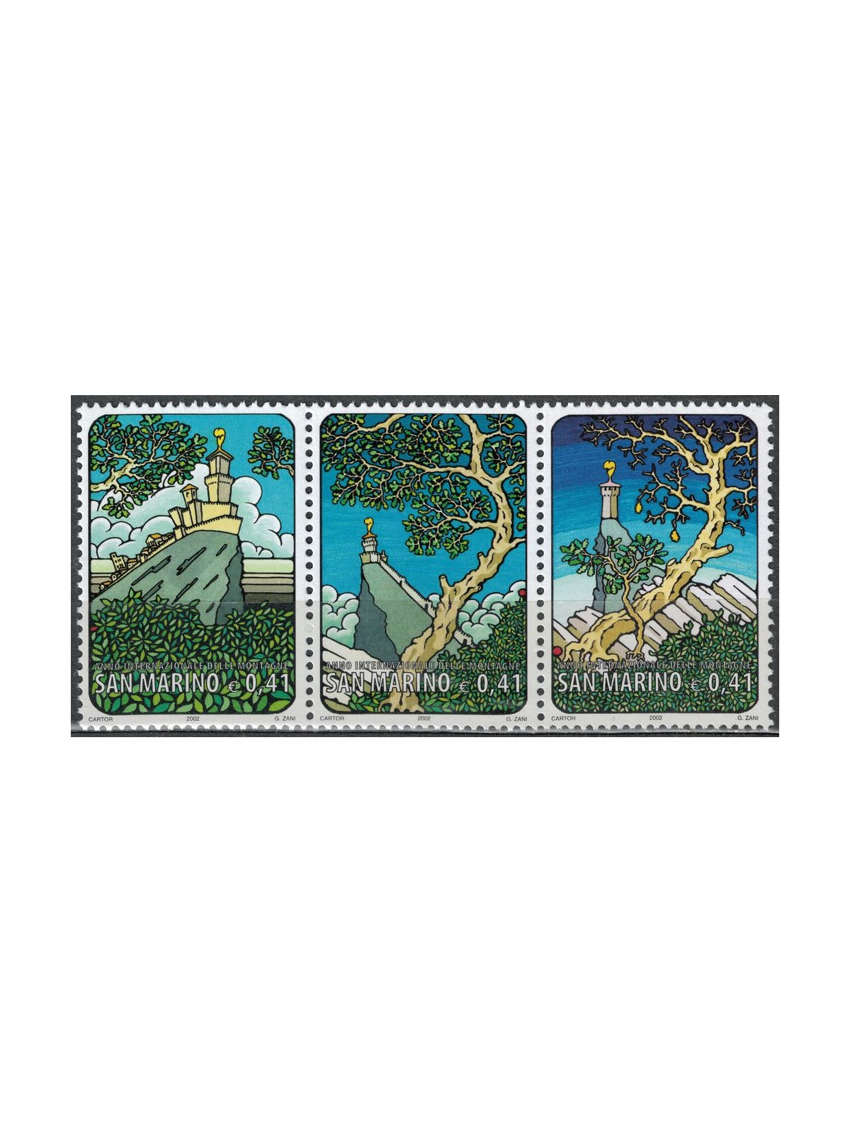 SAN MARINO 2002 Anno internazionale della montagna 3v MNH**