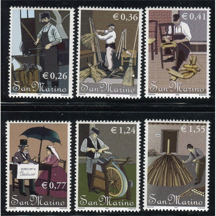 SAN MARINO 2002 Antichi mestieri 6v MNH**