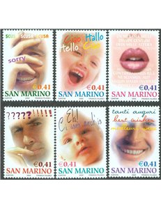 SAN MARINO 2002 Greeting Stamps 6v MNH**