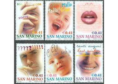 SAN MARINO 2002 Greeting Stamps 6v MNH**