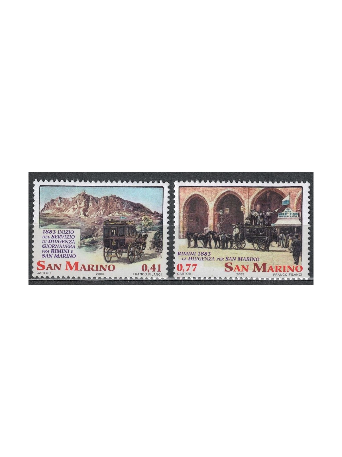 SAN MARINO 2003 Stagecoach 2v MNH**