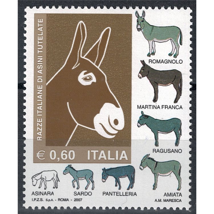 ITALIA 2007 Razze di asini MNH**