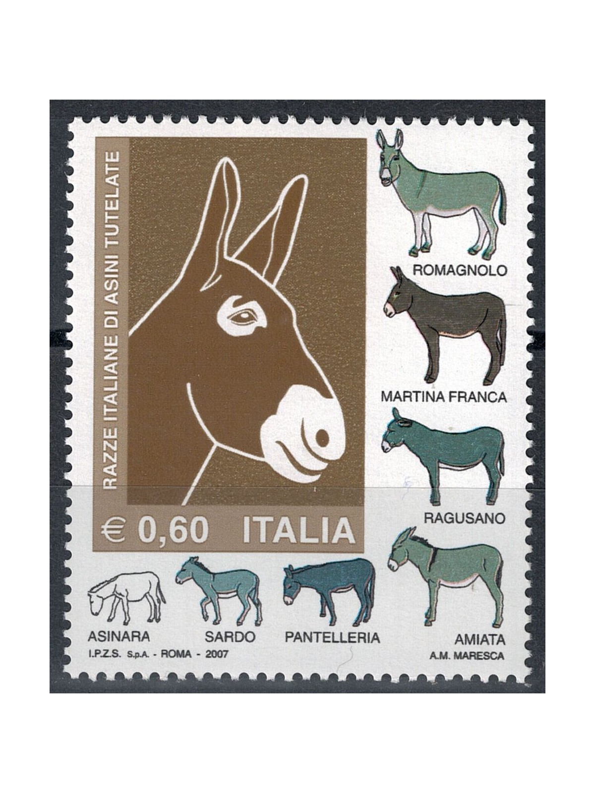 ITALY 2007 Donkey Breeds MNH**