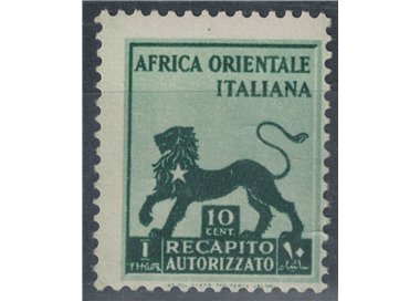 AFRICA ORIENTALE ITALIANA 1942 Recapito autorizzato MNH**