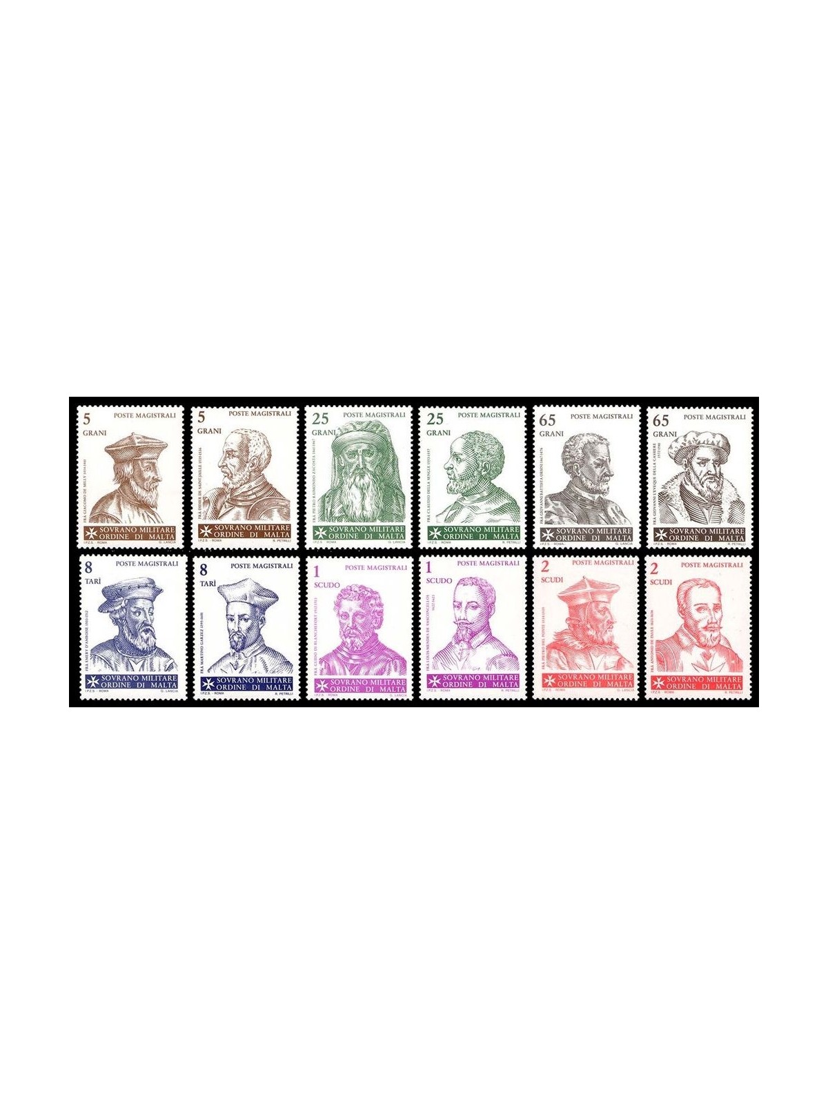 SMOM 1992 Gran Maestri, 9ª serie 12v MNH**