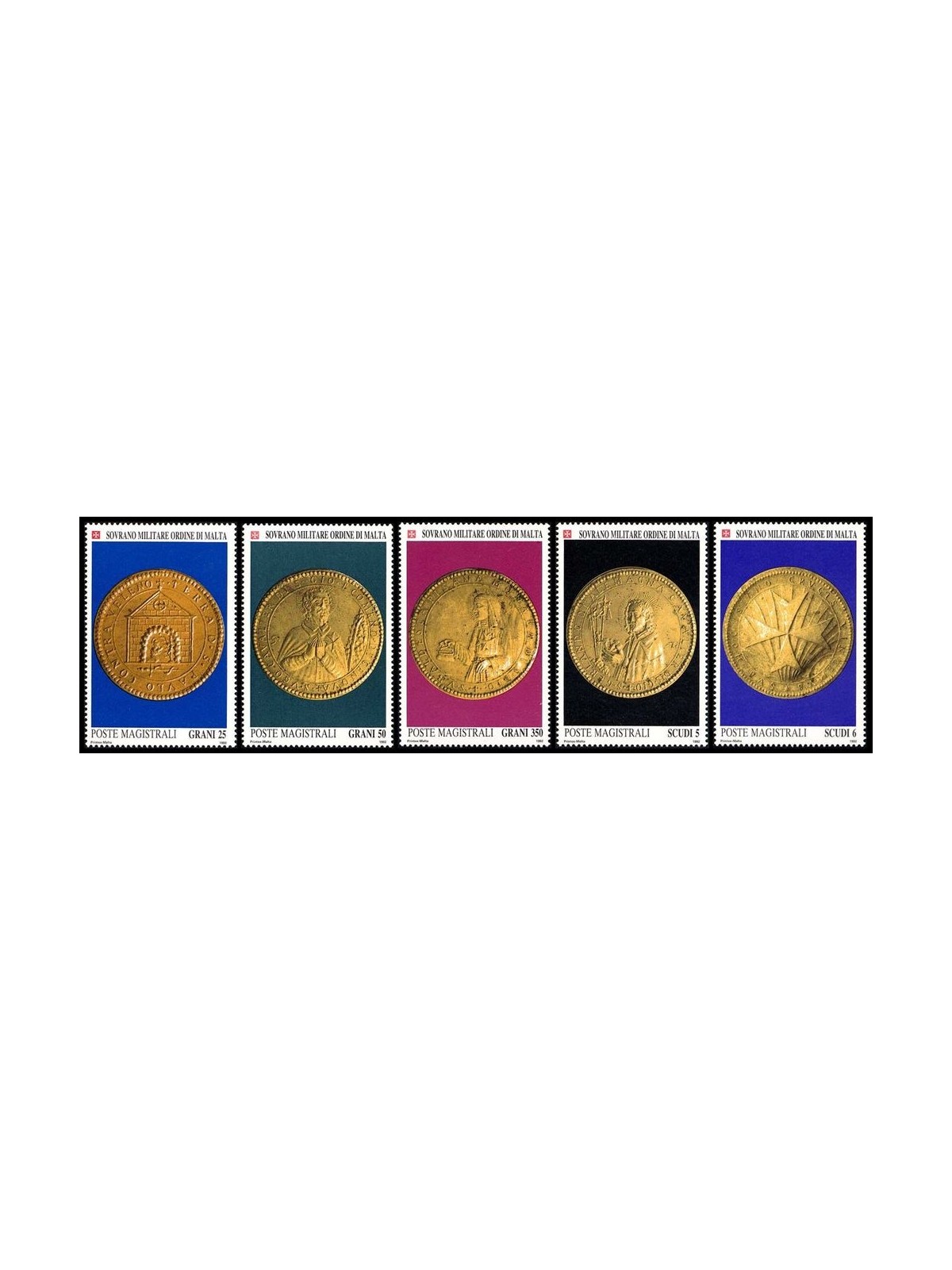SMOM 1992 Medaglie, Francesco Buonarroti 5v MNH**