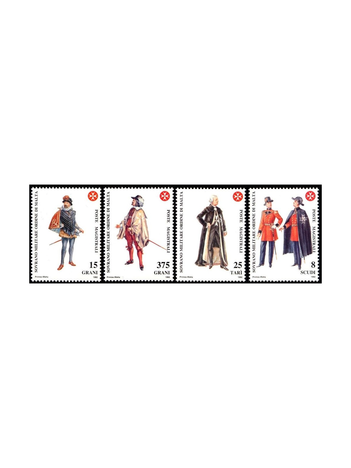 SMOM 1992 Antiche uniformi, 6ª serie 4v MNH**