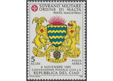 SMOM 1992 Convenzione postale con Ciad MNH**