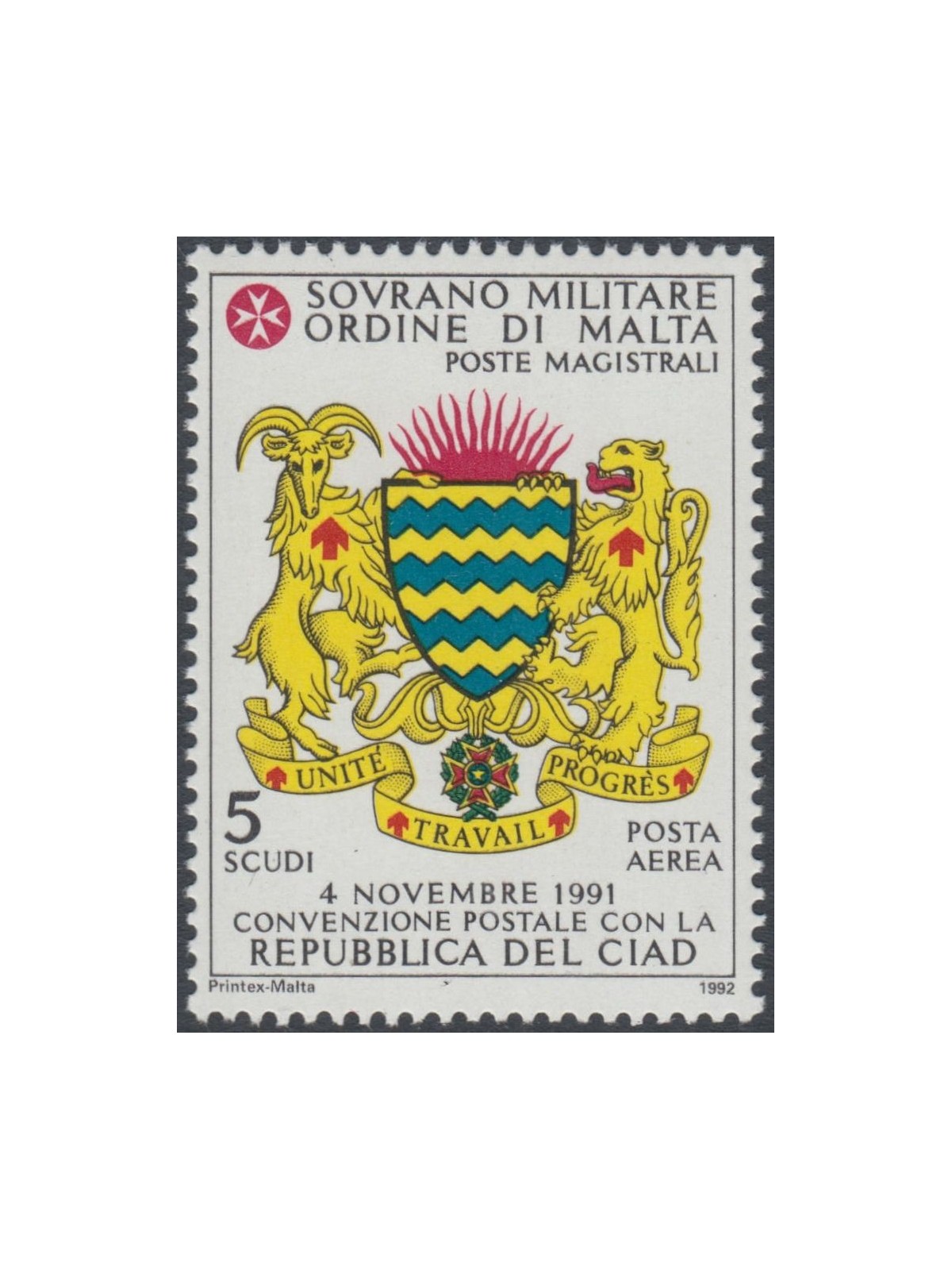 SMOM 1992 Convenzione postale con Ciad MNH**